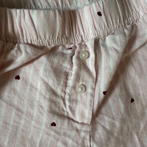 H&M Cotton Flannel Pajama Pants, Light pink/hearts, Women's Small - Picture 4 of 6